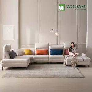우아미가구 윈 7인 코너형 코브라 스윙 갤럭시 패브릭 소파