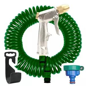 더쏴 물호스 물호수 고압 분사기 베란다 세차 워터건 롱건+코일 7.5M 세트