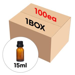 향수용기 드롭공병 브라운 블랙 뚜껑 잠금캡 15ml (1BOX 100개)