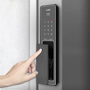 링크 지문인식 푸시풀 무타공도어락 GALAXIA-F 디지털도어락 현관문도어락 현관 번호키 양방향 설치