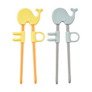 글라스락 베이비 교정 젓가락 노랑, 1개 + 민트, 1개