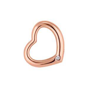 [모아르]14K 펜던트 메달 큐빅 포인트 할로우 하트