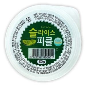 슬라이스 일회용 피클 80gx100개 업소용 오이피클 피자 핫도그