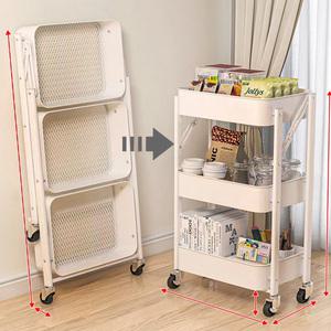 이동식 트롤리선반 수납장 주방 접이식 틈새선반 침대 이동식트레이 3단4단 좁은 세탁실 폴딩 원터치 수납