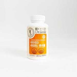종근당 닥터굿스 비타민D 4000IU 츄어블 1000mg x 90정 1개-