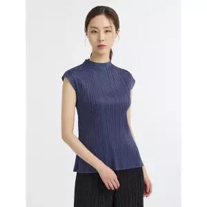 [플리츠미] 반 하이넥 캡소매 티블라우스_EPTSS024003
