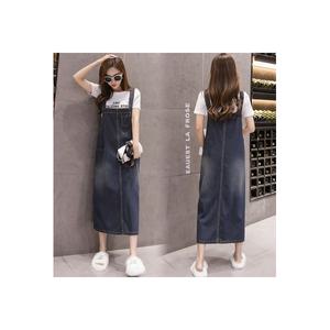 여성 데님 롱 데님 원피스 빅사이즈 편안한 청치마 멜빵원피스
