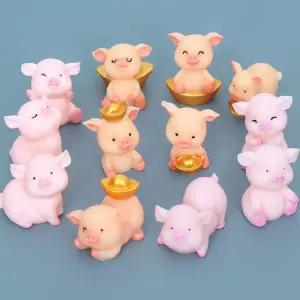 인테리어 소품 미니 복돼지 피규어 오브제 세트 GHD16
