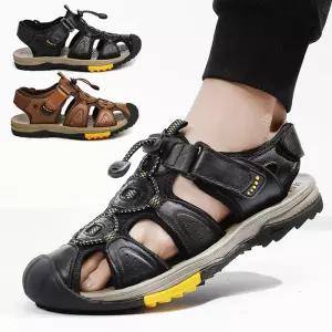김꼰대 천연소가죽 아웃도어샌들 남성 여름 스포츠 샌달