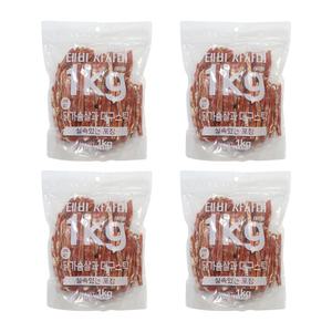 테비 사사미 1kg 닭가슴살과대구스틱 x4봉 대용량 강아지간식