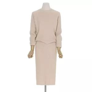 [하프클럽/]() (2종SET)골지 니트티 롱 밴딩스커트(S4SSE001A)