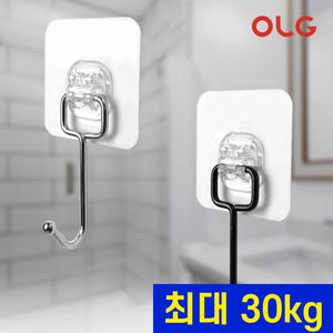 올지 무타공 접착식후크 벽 걸이 고리 4p 매직 후크 투명 못없이 걸기 초강력 30kg
