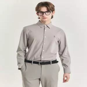 헤지스 남성 24FW [반값세일]그레이 솔리드 스트레치 포플린 셔츠 HZSH4C102G2