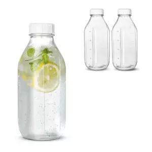 사각 밀폐 갤런 눈금 유리병 1000ml 3P 레트로물병 공병