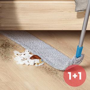 [1개+1개] 틈새청소 밀대걸레 먼지흡착 극세사 밀대 / 각도조절 빗자루 쓰레받기 세트 4중 브러쉬 외 청소 수납 용품