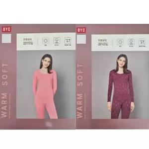 BYC 양면나염 여성 내복상하세트 간절기 할머니 보온 순면내의