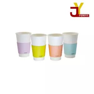 컵홀더 10온스 합지 컬러4종 1000개 종이컵 테이크아웃컵 커피 홀더