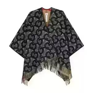 버버리 케이프 8050888 A3789 빈티지 체크 TB 모노그램 리버시블 프린지 울 캐시미어 여성케이프 당일발송