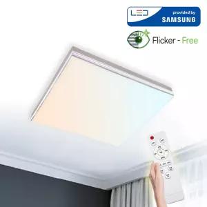 삼색디밍 리모컨 방등 75W LED 사각방등 메르시 밝기조절 삼성칩 플리커프리 거실등 전등교체