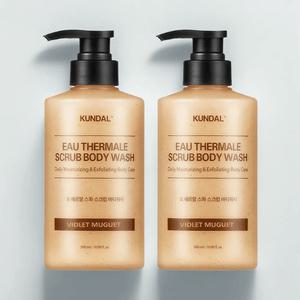 쿤달 오떼르말 스파 스크럽 바디워시 500ml 2개 고보습 진정 광채 각질 케어 촉촉한 저