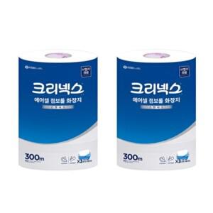 크리넥스 에어셀 점보롤 화장지 45386 스탠다드 300M 4롤+4롤