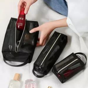 메쉬 파우치 망사 투명 이너백 화장품 백팩 백인백 여행용 가방 속 정리 메이크업 사각세트