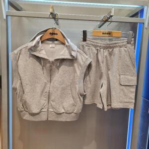 에스핏 HC22 후드 집업조끼4부건빵세트 쥬니어 여아후드 집업조끼4부건빵세트 sjz304f