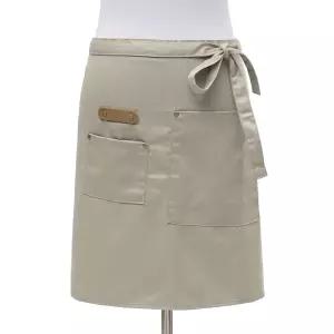 소빙 식당 카페 서빙 직원 짧은 허리 앞치마 투포켓 베이지 돌아기미술가운