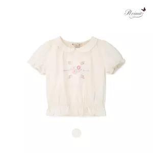 [레노마키즈]페리미츠 초등 여아꽃자수크롭블라우스 유아 여름블라우스(P25