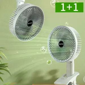 2개세트 집게형 무선 선풍기 C타입 충전식 탁상용 유모차선풍기