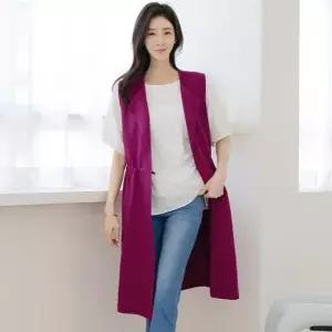 드리다 DV21202 여성 여름 린넨 마 조끼 루즈핏 모던 빅사이즈 롱 베스트 중년여성 엄마 40-50대 55-77