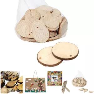 천연 나무조각 원형 구멍 (대)/어린이/만들기/재료/나무/액자/미술/팻말/조각/목공예/문패/돌봄/동물/곤충
