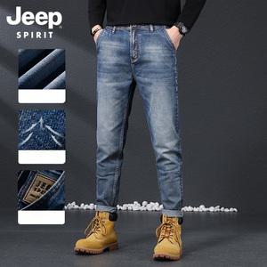 JEEP SPIRIT 남자 청바지 스판 일자 테이퍼드 밴딩 와이드 빅사이즈