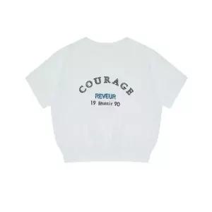 [하프클럽/]  25여름 레터링 자수 반팔 블라우스7411WH