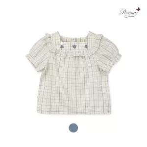 [레노마키즈]페리미츠 여아 블루스퀘어블라우스 유아 키즈반팔블라우스 (P2