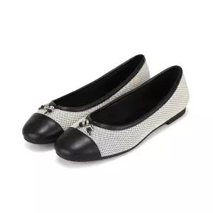 [BABARA][본사운영] 바바라 양가죽 옥스포드 엠블럼 금속 장식 여성 플랫 1cm_BBI133