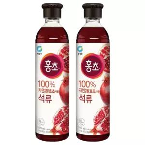 (2개) 대상 청정원 홍초 석류 900ML/식초/음료/베이스/아이스/여름//학교/요리/대용량/카페/홈카페/셀프