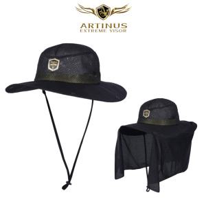 아티누스 햇빛가리개 낚시 메쉬 여름모자 블랙 AC-458