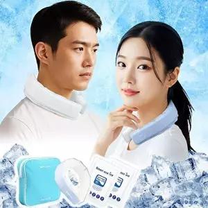 [인콘트로]아이스링 18도 얼음 넥쿨러 쿨 목걸이 목도리+아이스팩 세트