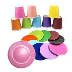 칼라종이접시 10개 미술용 칼라접시 만들기 재료 종이컵