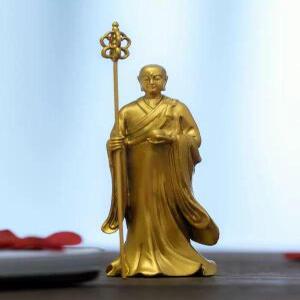휴대용 지장보살 조각상 불상 지장왕 침향 장식품 참선 명상 가정용 미니