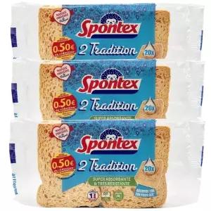 스폰텍스 드라이 셀룰로오스 천연 스펀지 주방 행주 수세미 욕실 3팩(6매입)