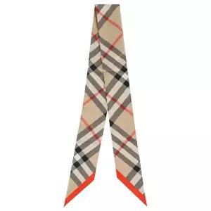 [버버리] 스키니 체크 실크 스카프 8088136