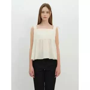 [롯데백화점]올리브데올리브 어깨 리본장식 페플럼 슬리브리스 블라우스 (OW5MB550)