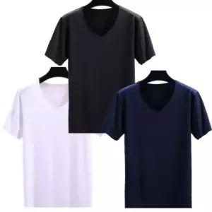 V넥 남성 심리스 아이스쿨 반팔 깔끔한 무봉제 빅사이즈 티셔츠 핏 이너웨어 쿨링 나시 런닝 여름