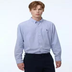헤지스 남성 24FW [반값세일][스테디셀러] 블루 체크 면 긴팔캐주얼셔츠 WHSH4D402B2