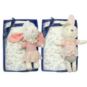 [갤러리아] (압소바출산세트,태교세트)아렌델배냇저고리+토끼인형딸랑이세트(A2C-10106SET)