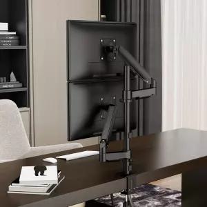 파이프형 듀얼 세로2단 스프링 모니터암 15-32형 LDT-C25P