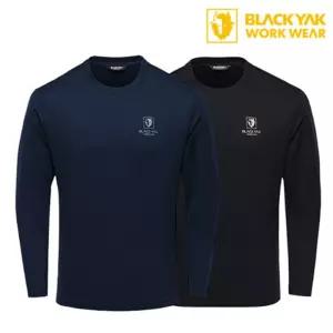 블랙야크 봄 가을 긴팔작업복 기모 티셔츠 남성 겨울 기능성 작업티 검정