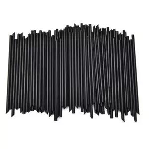 베이직 블랙스트로우 100개 세트/블랙/검정/카페/빨대/일자/스무디/자바라/플라스틱/음료/1회용/스트로우